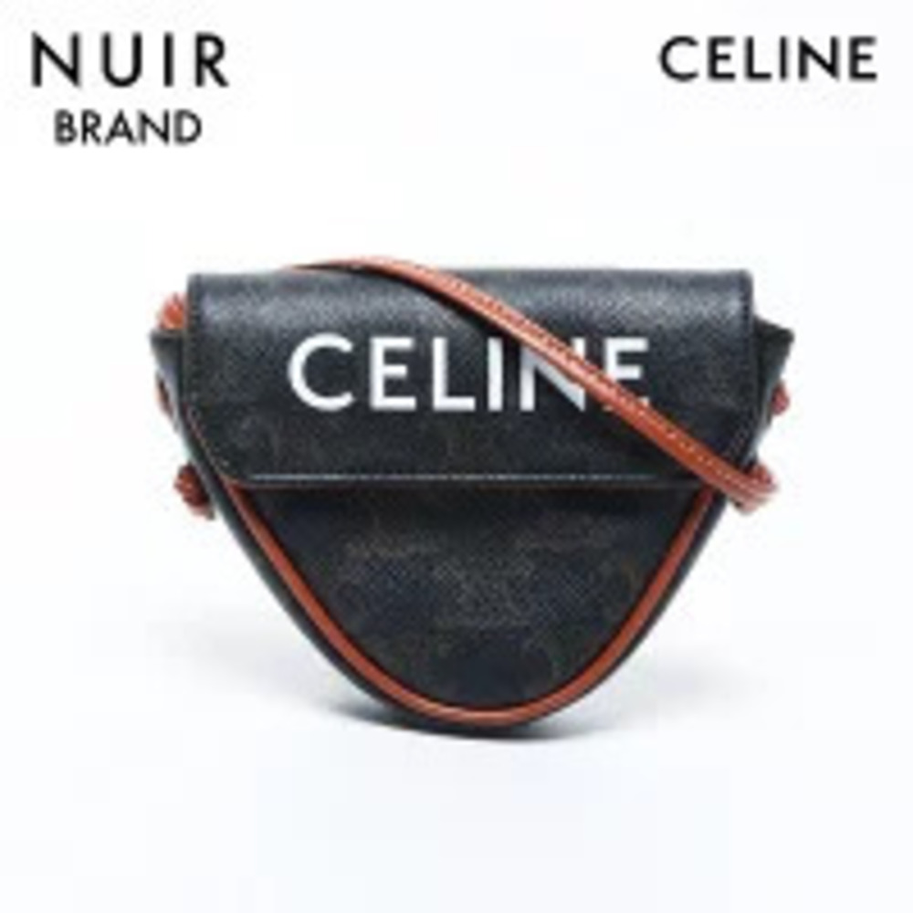 Celine Triangle Bag Logo Shoulder Brown